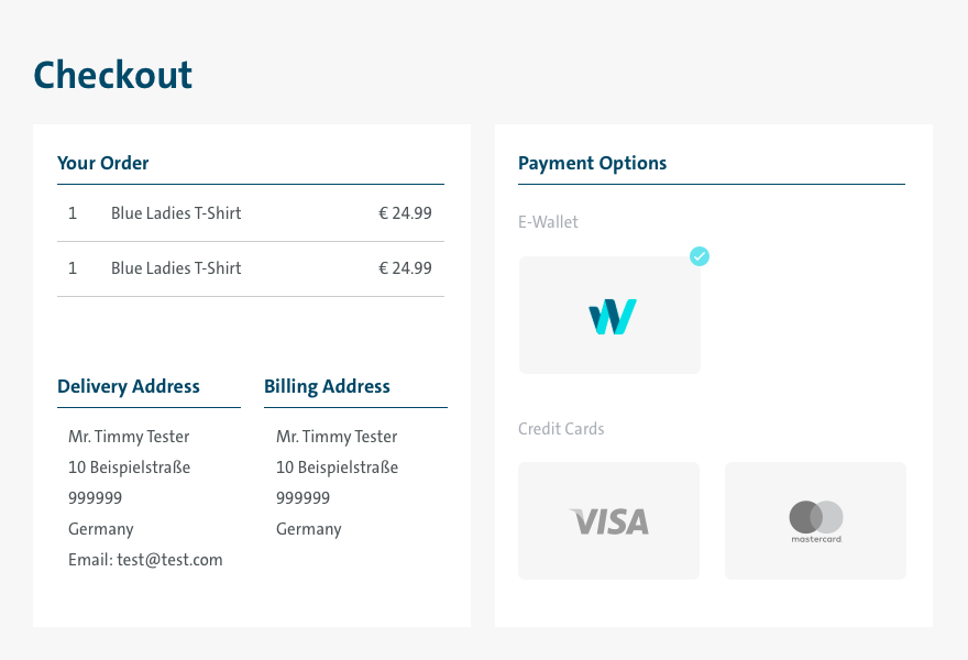 e-wallet checkout